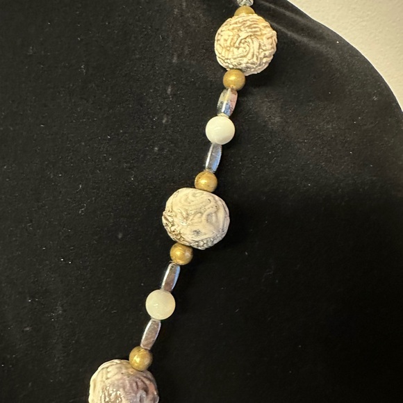 Rare Vintage Signed Pottery Pendant Necklace - Picture 3 of 4